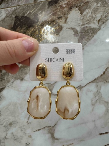 Серьги медицинская сталь, агат