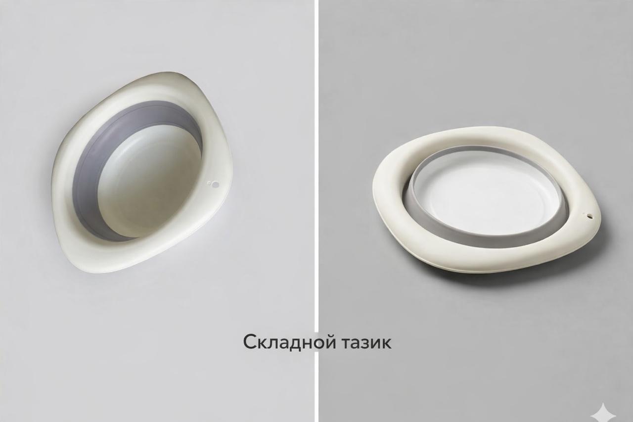 ASHU Детская ванночка для купания малыша, 7 предметов в наборе, 72x41 см, белый, серый