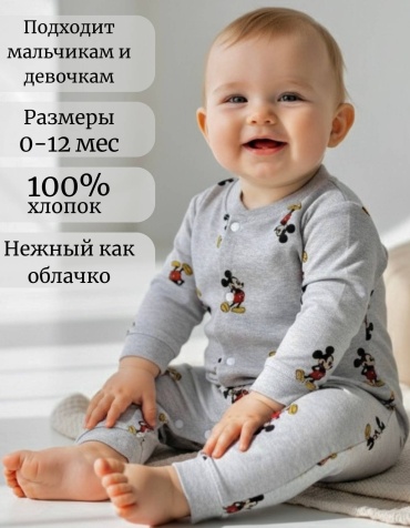 Слип VARDARIO Микки Маус серый