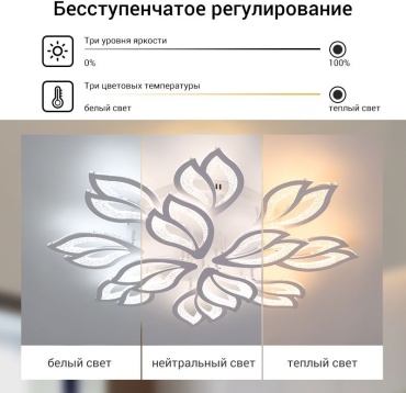 Люстра потолочная LED, кол-во ламп: 12 шт