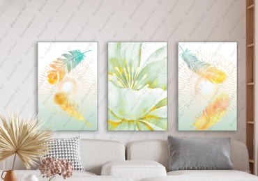 Room Art KZ модульная картина Интерьерная картина перо 160x80 см