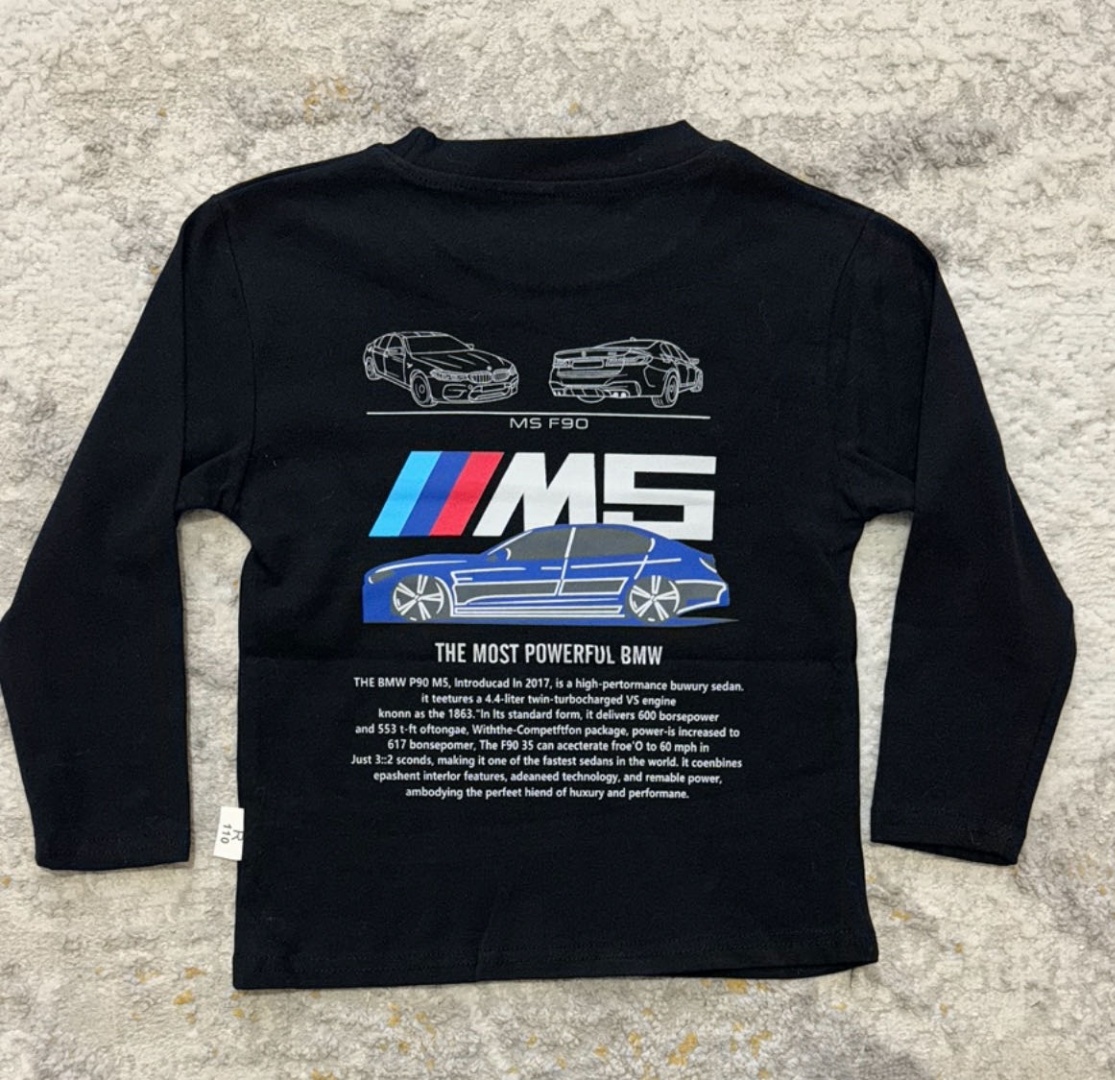 Футболка логотип BMW M черный, белый