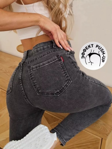 Джинсы джинсы-мом FIX STOCK серый