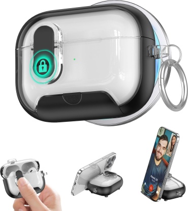 Чехол для Apple AirPods Pro 2 черный, прозрачный