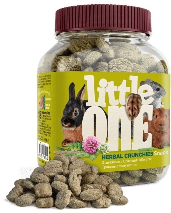 Лакомство Little One Herbal Crunchies Snack Травяные подушечки для кроликов, грызунов 100 г
