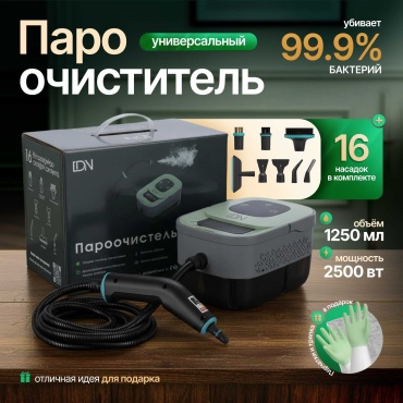 Пароочиститель DN 16 насадок светло-зеленый + подарки