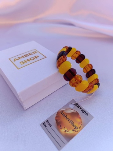 Браслет AmberShop Браслет длина 18 см янтарь, янтарь