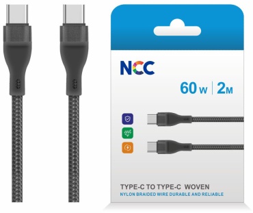 Кабель USB TypeC (F), USB TypeC (M), 2 м, черный