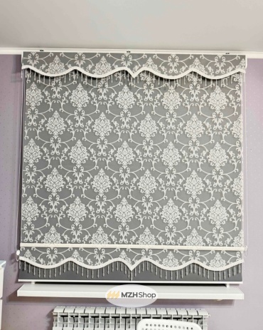 Ролл-шторы MZH shop Дуэт дамакс.v16 белый 170x160 см
