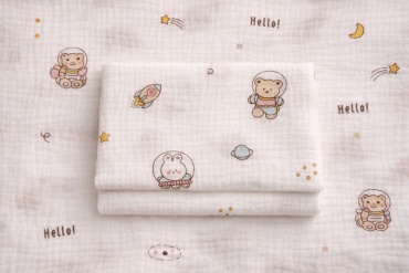Пеленка муслиновая Bike.textile Space Hello, 1 шт, 80x100 см