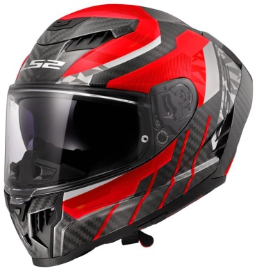 LS2 FF807 DRAGON CARBON красный, рисунок XL