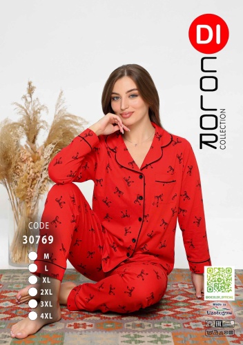 Пижама белый, красный