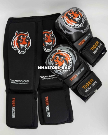 Набор спортивной защиты TIGER MUAY THAI черный S
