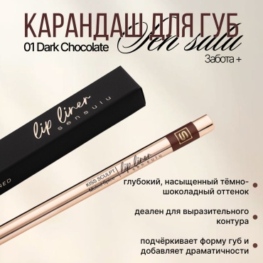 Карандаш для губ от Sen sulu карандаш Dark chokolad 01