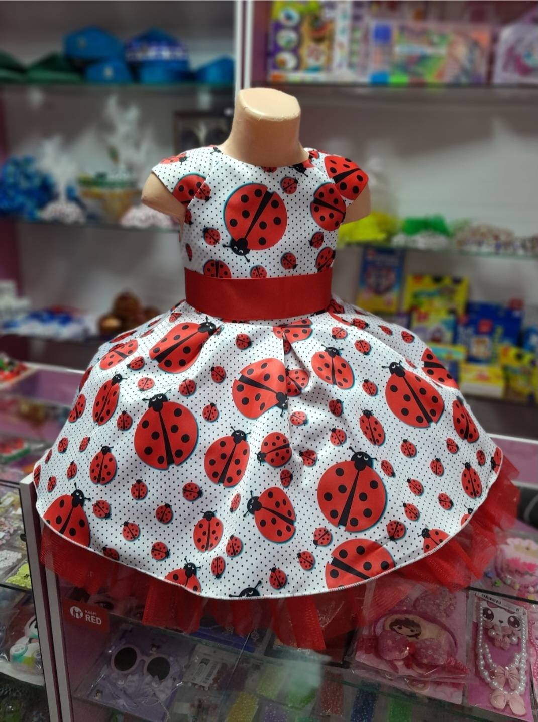 Нарядное платье божья коровка мультиколор
