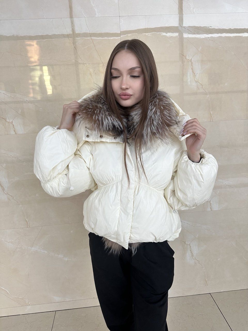 Пуховик Yourself белый