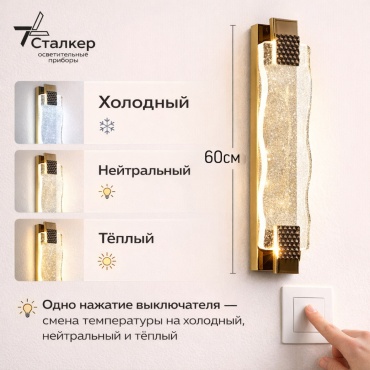 Бра настенный Сталкер LED, золотистый