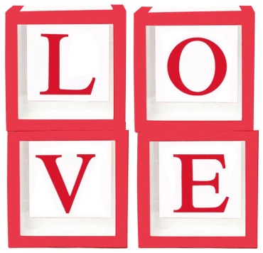 Корзина для воздушного шара Набор коробок для Шаров Love, красный  30*30