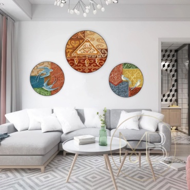 Mode Bild картина Триптих войлок круг 70x70 см