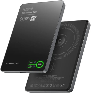 Внешний аккумулятор POWEROLOGY 5000 мАч 15 Вт черный