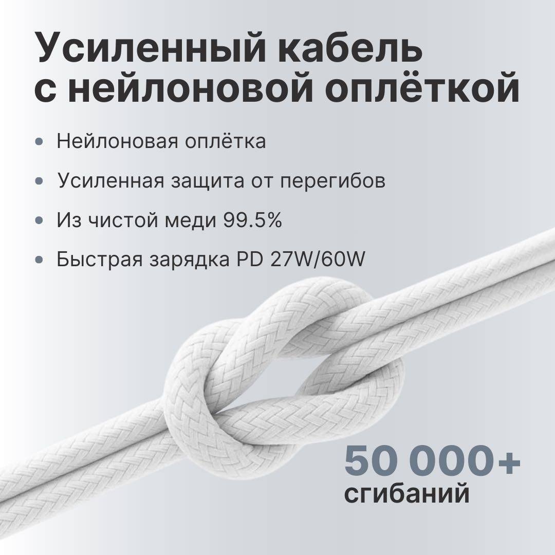 Зарядное устройство MNJ56DS Lightning, USB Type-C 35 Вт белый