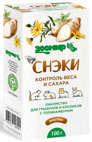Лакомство 4607072126025 Зоомир Снэки Контроль веса и сахара для грызунов и кроликов с топинамбуром 100 г