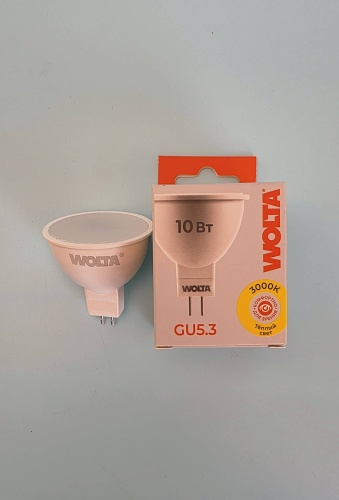 Wolta 10W GU5.3, светодиодная, теплый белый