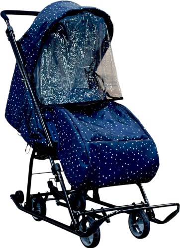 Санки-коляска Nika kids НДТ3-1/С2 со звездочками синий
