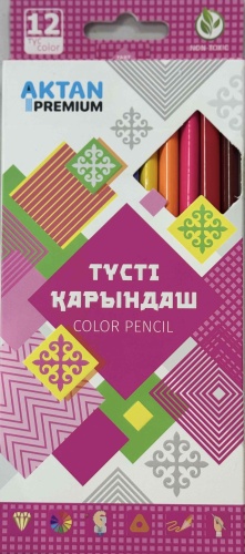 Цветной карандаш AKTAN 12 цветов,в количестве 3 шт.