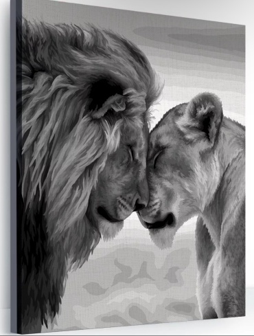 Львиная любовь холст на подрамнике 40x50 см