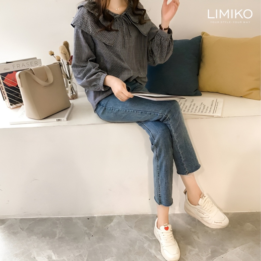 Блузка LIMIKO серый, белый