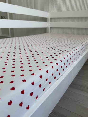 Простыня Sontex hearts 90x200, хлопок, ранфорс