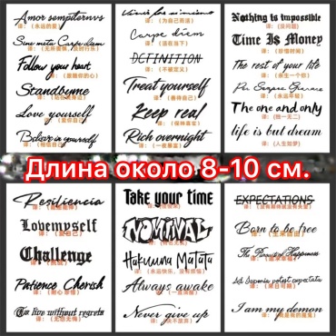 Переводное тату 6 шт 11,5х16 см