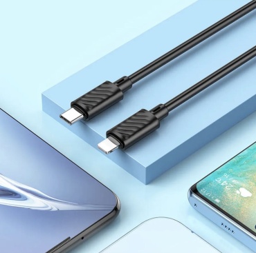 Кабель AbiMax USB TypeC (M), Lightning, 1 м, черный
