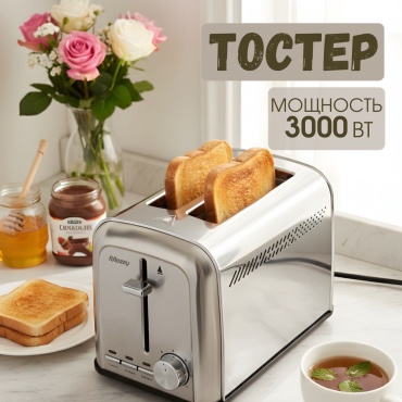 Тостер MOZZY TT-FQ106 серебристый