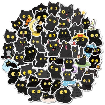 Наклейки Черные Котики 45