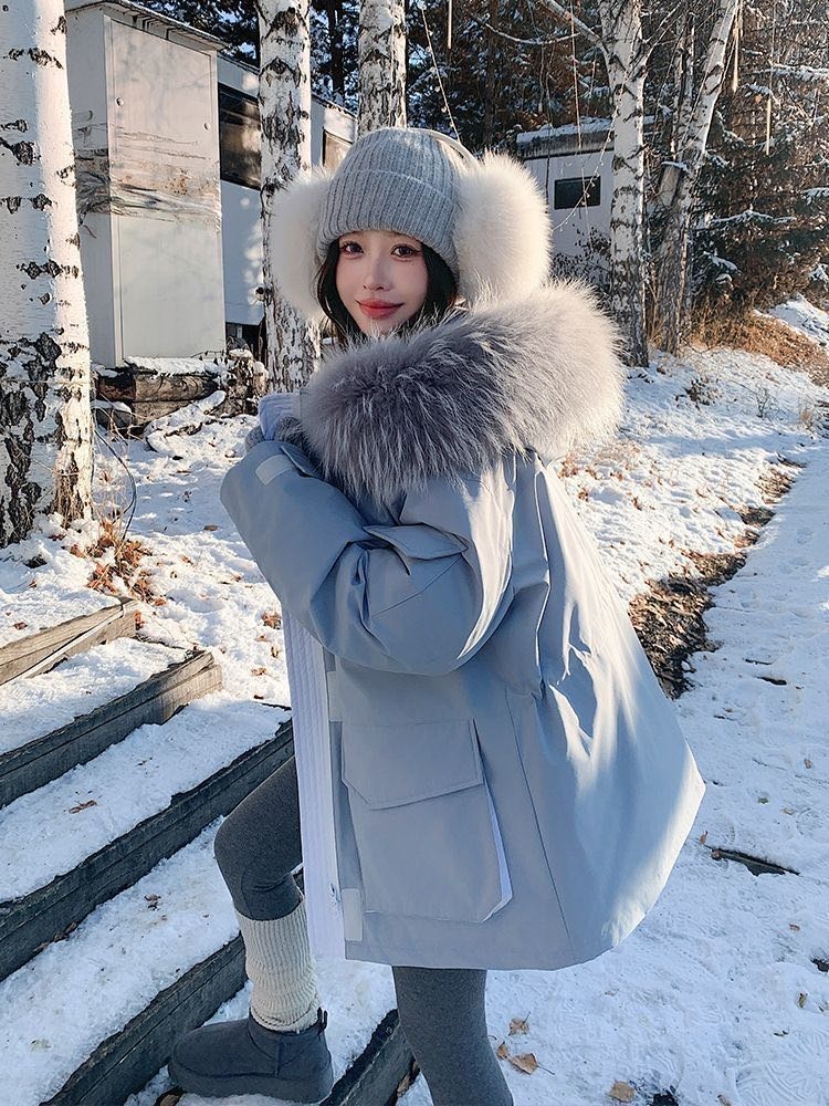 Пуховик голубой