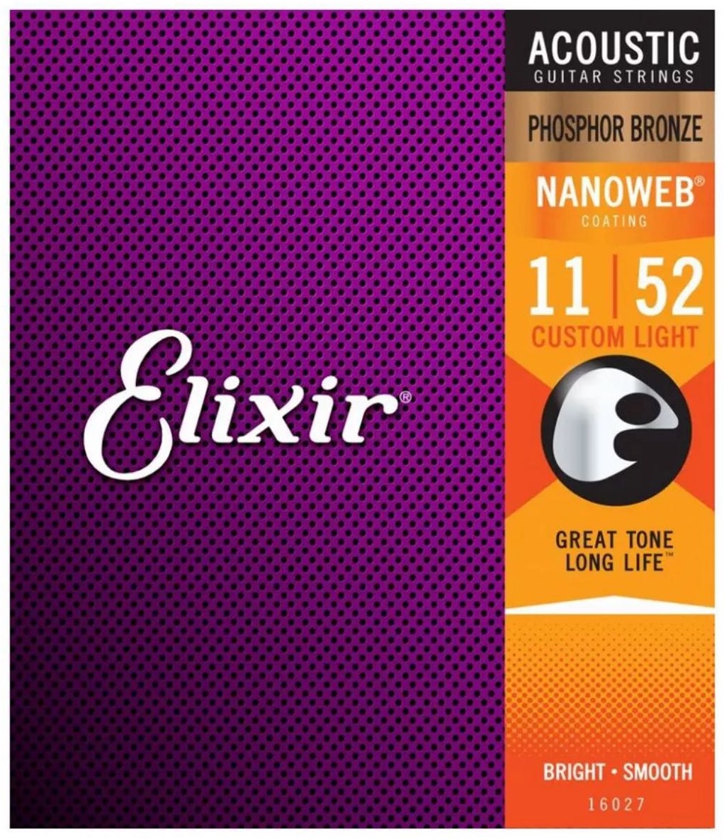 Струны Elixir Nanoweb Custom Light 16027 10-52