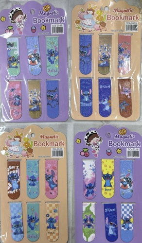 Закладки Magnetic book Стич, пластик, 6 шт