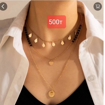 Цепь 30403493_771523866 длина 25 см жемчуг бисер