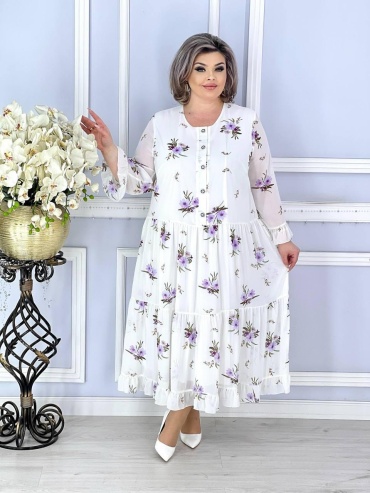 Повседневное платье FASHION белый, фиолетовый