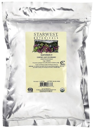 Starwest Botanicals листья окопника, органические 453.6 г