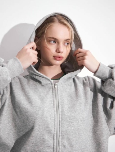 Худи TRENDY EIGHT Зип худи серый