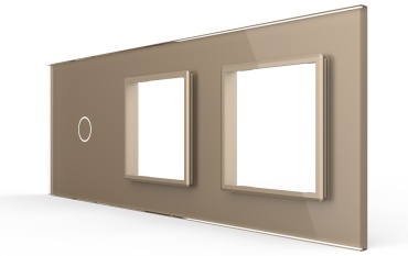 LIVOLO Панель 1кл+Роз.+Роз. золото стекло BB-C7-C1/SR/SR-13, золотистый