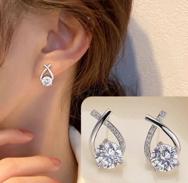 Серьги LAREY Lueur Silver бижутерный сплав, стразы