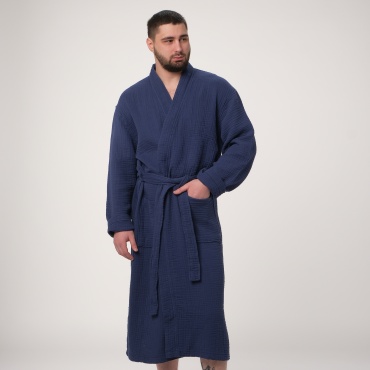 Муслиновый халат Gefen home textile синий