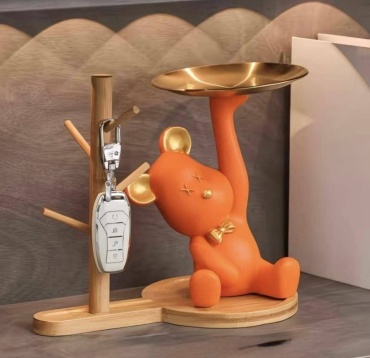 Статуэтка Teddy bear 26 см, гипс, дерево, смола