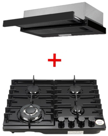 Варочная поверхность Dessus DCM-64008B черный + вытяжка Dessus DH-601B