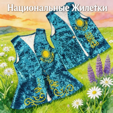 Национальный костюм Национальный узор бирюзовый