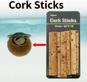 Пробковая палочка Отдых в стиле Cork Sticks 6 мм (10 шт) – пробковые палочки для насадок, для pop-up и вафтеров
